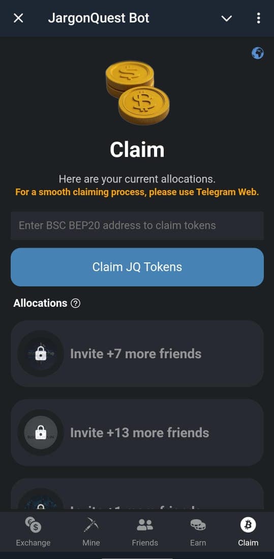 Airdrop connect placeholder
